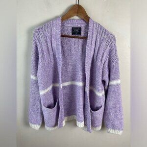 Abercrombie & Fitch women’s XS lilac open front slouchy soft oversized cardigan